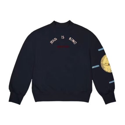 Kanye West Jesus Is King Chicago Gold Crewneck Navy